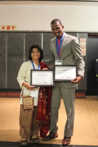 Individual winner Sunitha Krishnan with youth winner Jerome Cowans.