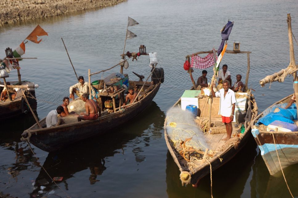 Fishermen of Maharashtra in their boats