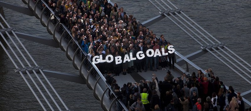 In 2015, citizens gathered on London’s Millennium Bridge and other famous landmarks around the world to call on world leaders to adopt the SDGs.