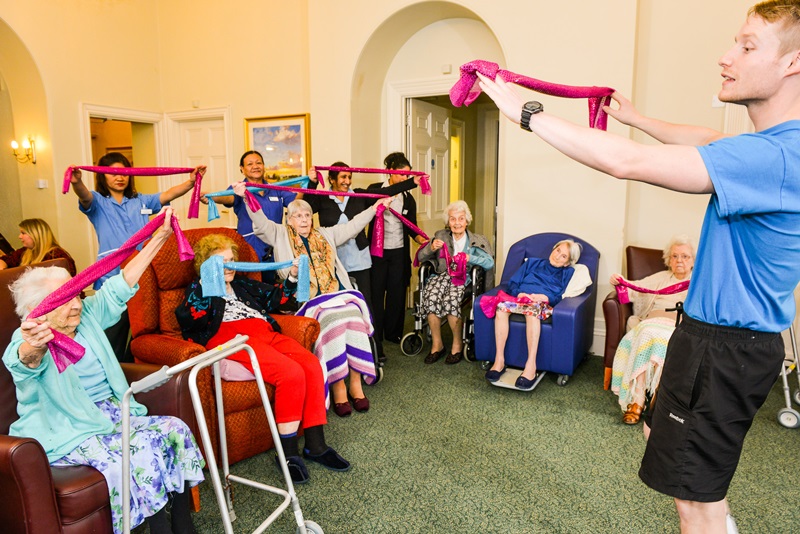 Oomph! run exercise classes in care homes and the community to improve older people’s health and well-being.