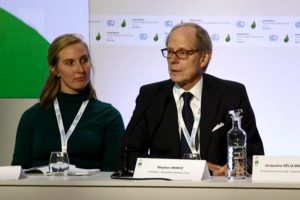 350.org Executive Director May Boeve and RBF President Stephen Heintz at COP21