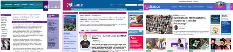 www.alliancemagazine.org from 2003 to today