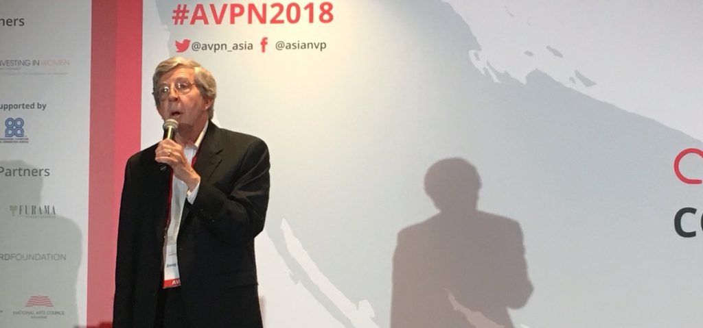 Founder and chairman Doug Miller spoke about his personal learnings to date: 'It is important that we integrate human, financial and intellectual capital, invest more in teams and collaborate more on sector basis.' Photo: @avpn_asia